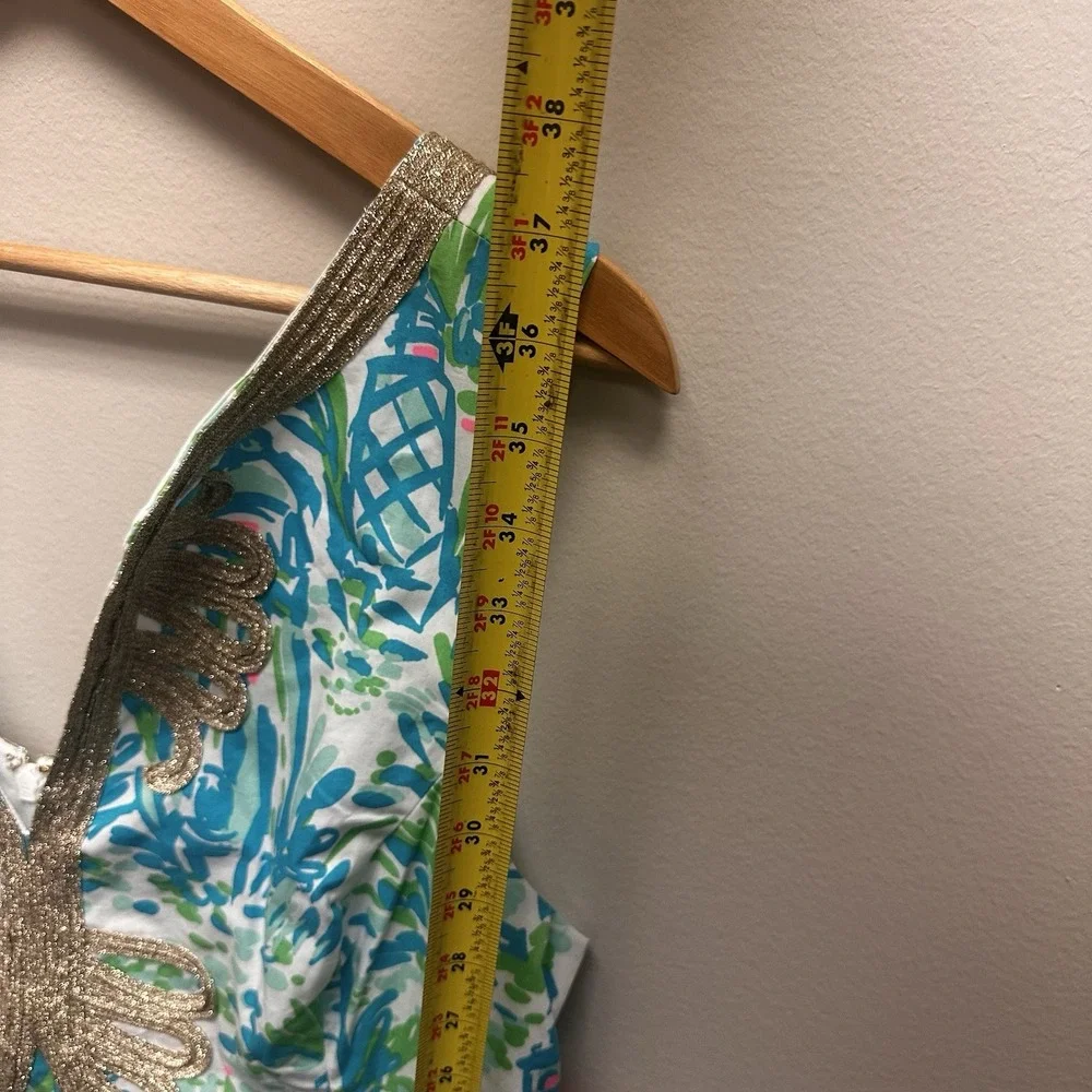Lilly Pulitzer Fluorescent Janice Midi Dress Womens Size 14 Summer Turquoise NWT - Picture 8 of 8